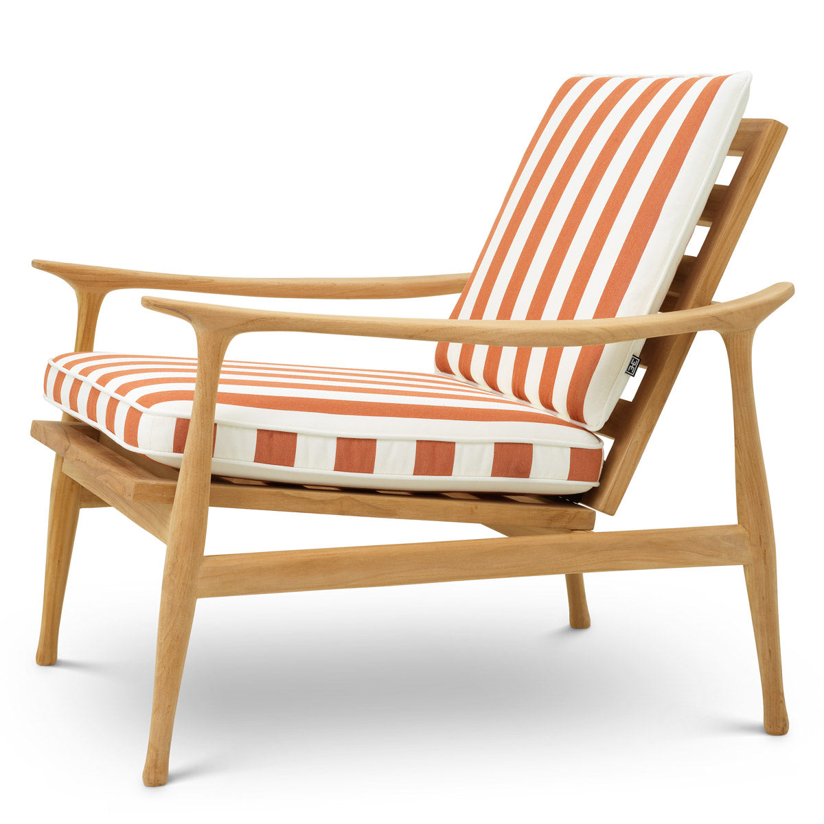 Outdoor Chair Manzo by Eichholtz in a styled setting — Natural Teak, Florent Orange (Image 4)