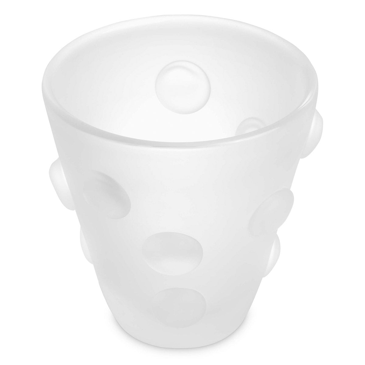 Close-up of Vase Evander highlighting Glass and Frosted White, Hand Blown Glass (Image 2)