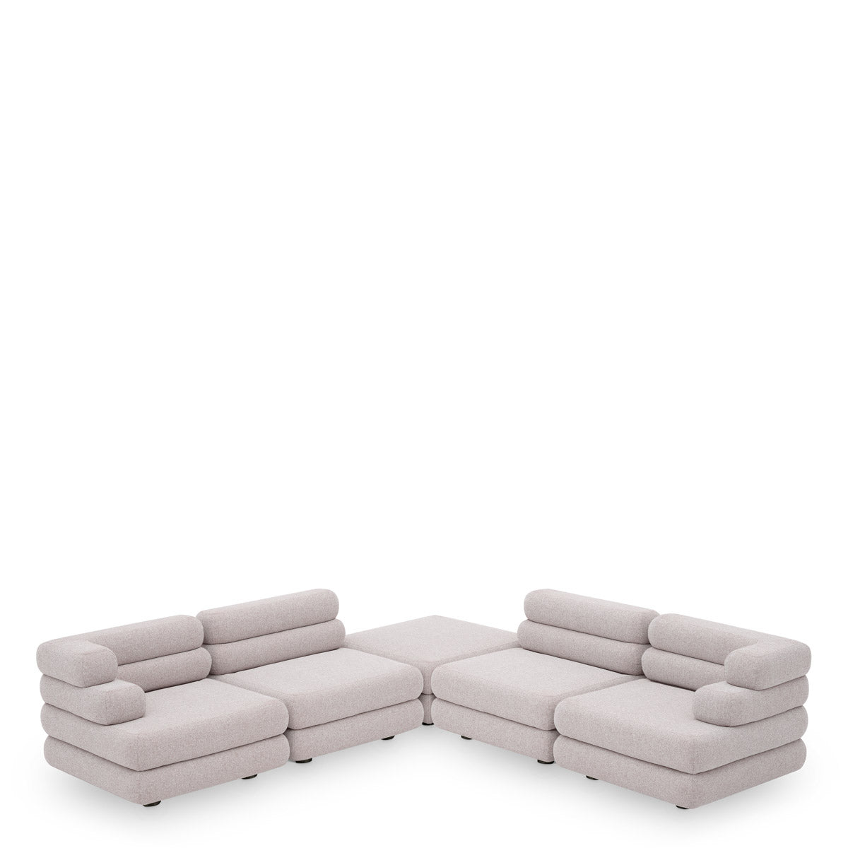 Lifestyle angle of Outdoor Modular Sofa Malaga - Left with refined Mauritius Light Grey tones (Image 8)