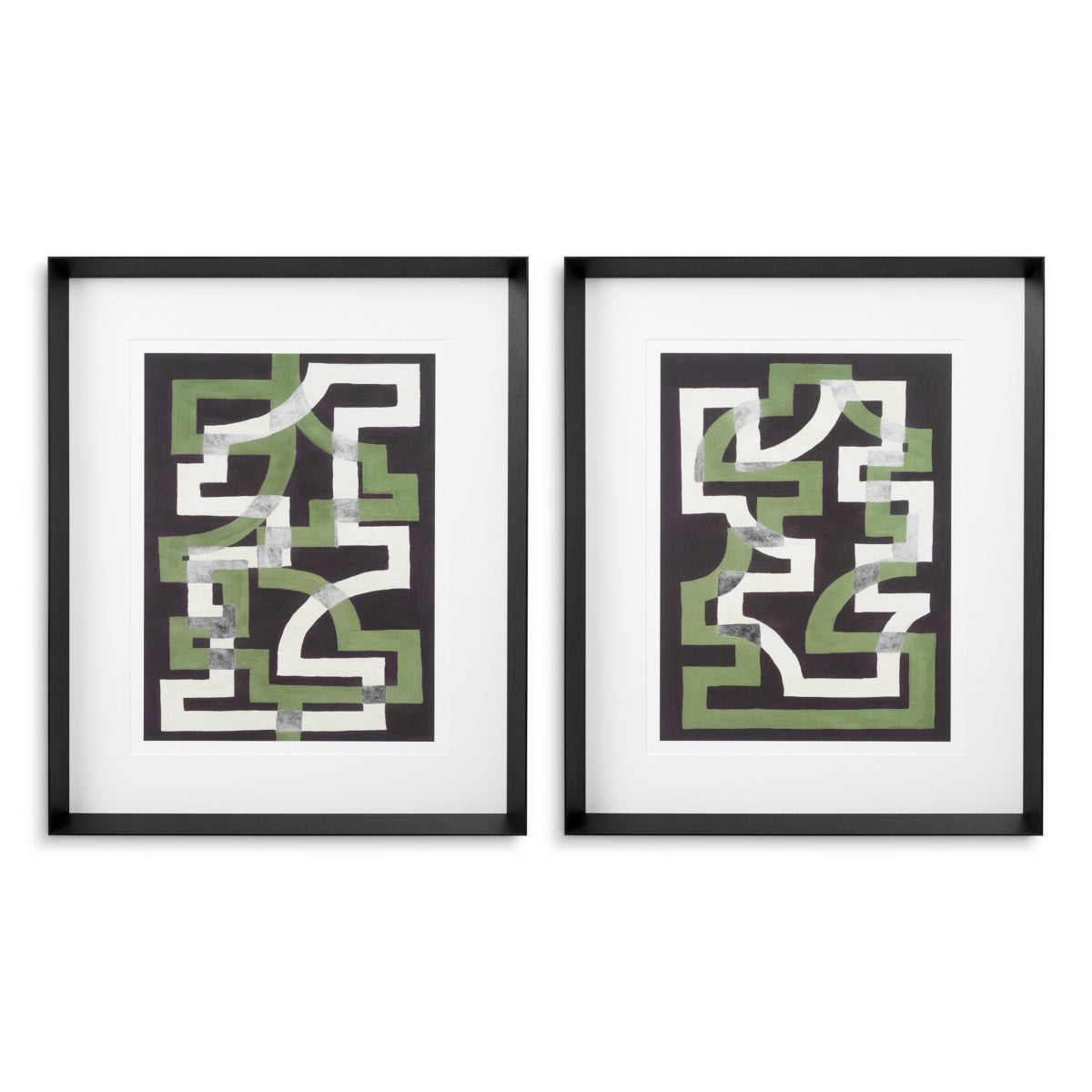 Print Window Trellis by Michael Willett set of 2 Black wooden frame | clear glass Accessories 120719 2