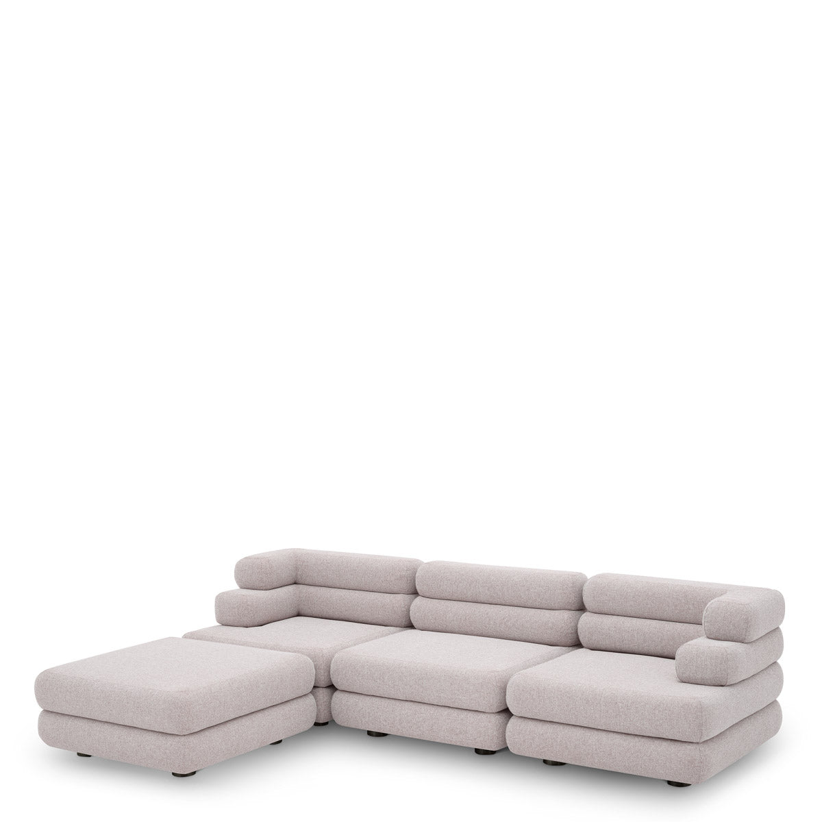 Alternate perspective of Outdoor Modular Sofa Malaga - Middle — Mauritius Light Grey finish (Image 6)