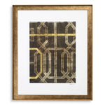 Print Trellis Pattern by Ethan Harper II set of 2 Antique golden wooden frame | clear glass Accessories 120744 4