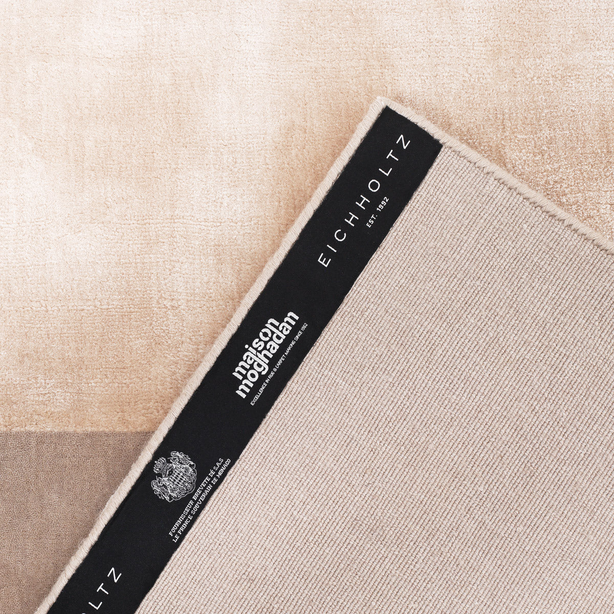 Alternate perspective of Rug Blakemore 118.11" X 157.48" — Beige, Grey, Hand Woven, 60% Tencel, 25% Wool, 15% Cotton finish (Image 6)