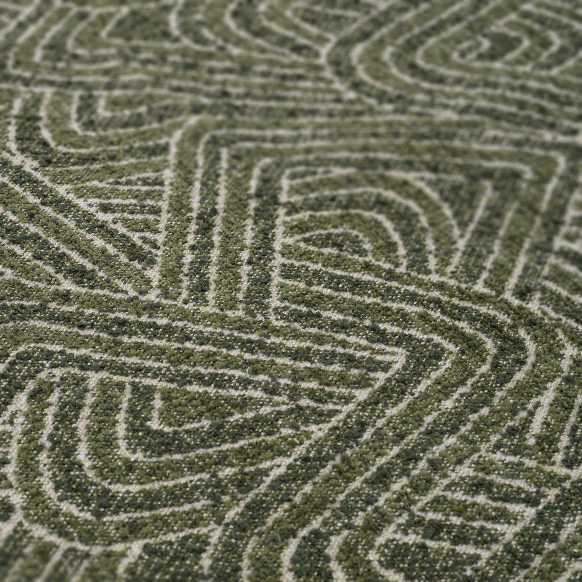 Close-up of Cushion Camari L highlighting Viscose, Linen, Polyester, Acrylic and Camari Green (Image 2)