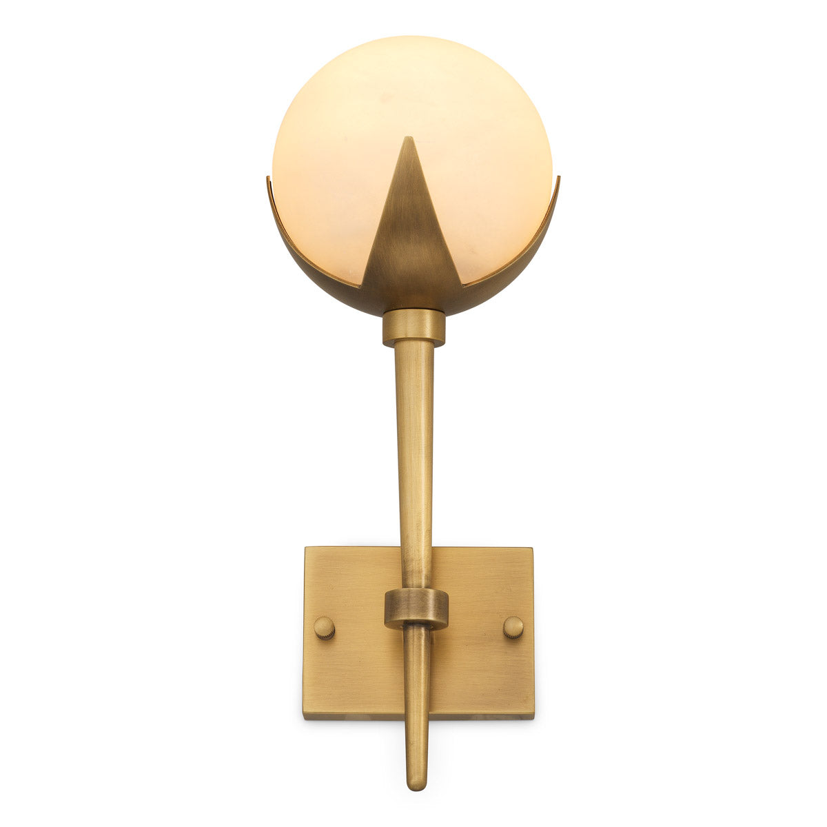 Wall Lamp Alesa Single by Eichholtz in a styled setting — Antique Brass, Alabaster (Image 4)