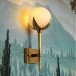 Lifestyle angle of Wall Lamp Alesa Single with refined Antique Brass, Alabaster tones (Image 8)