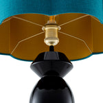 Alternate perspective of Table Lamp Dionne — Piano Black, Turquoise Shade finish (Image 6)