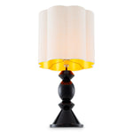 Table Lamp Dionne by Eichholtz in a styled setting — Piano Black, White Shade (Image 4)