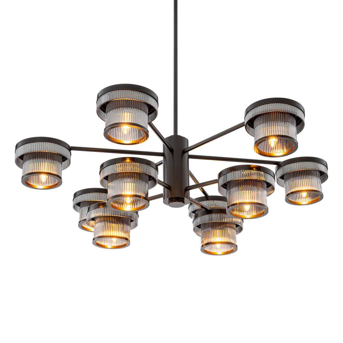 Detail shot of Chandelier Andromeda craftsmanship — Bronze, Glass accents (Image 5)