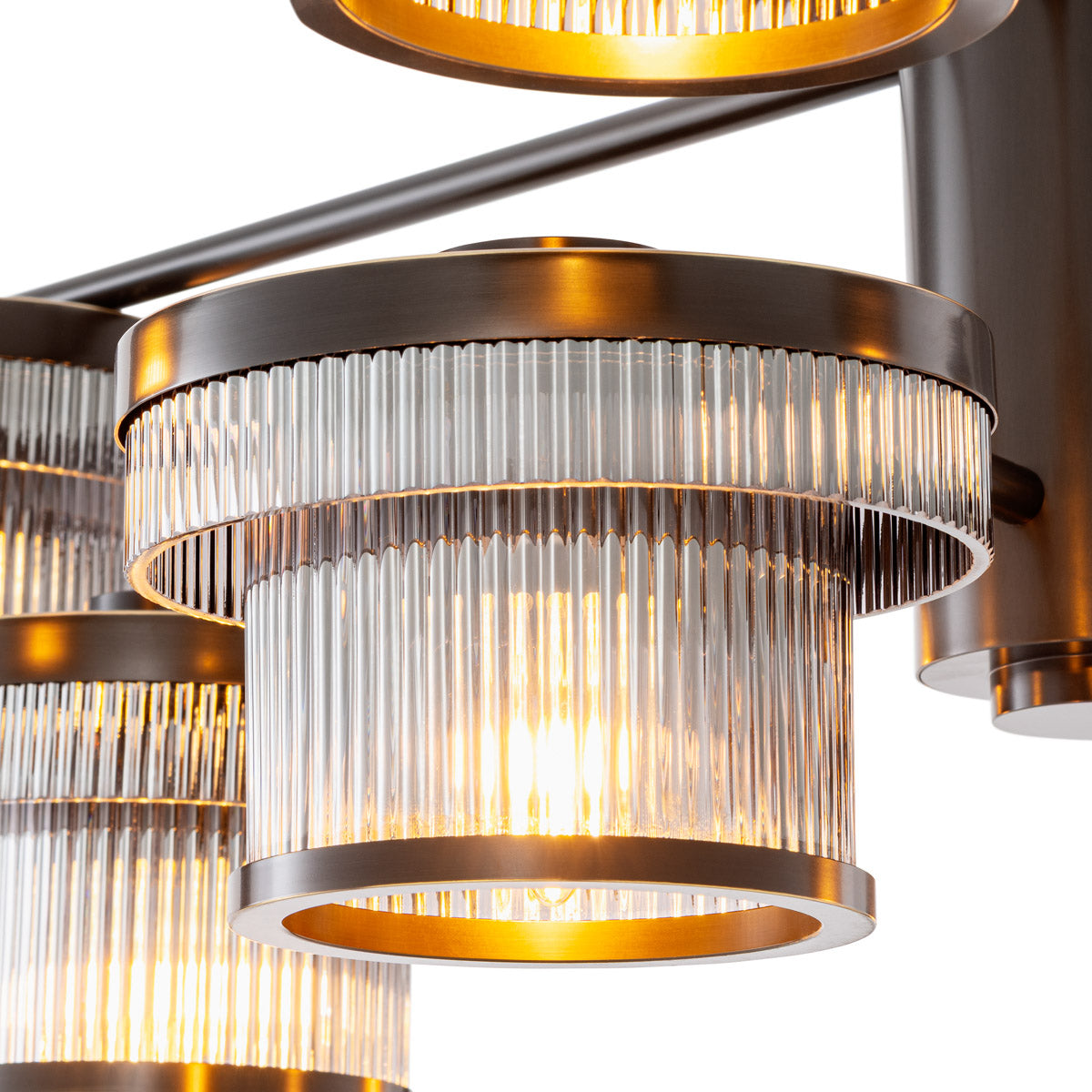 Lifestyle angle of Chandelier Andromeda with refined Bronze Highlight, Smoke Glass tones (Image 8)