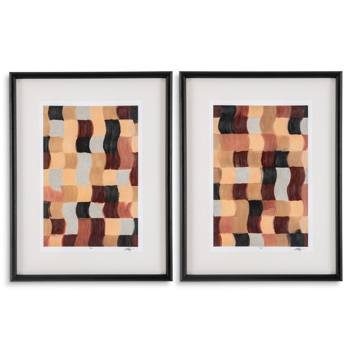 Eichholtz Prints Sun Baked Mosaïc by Grace Popp set of 2 — Black Wooden Frame, Clear Glass hero image (Image 1)