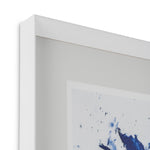 Close-up of Print Hommage by Yves Klein highlighting Glass and White Frame, Clear Glass (Image 2)
