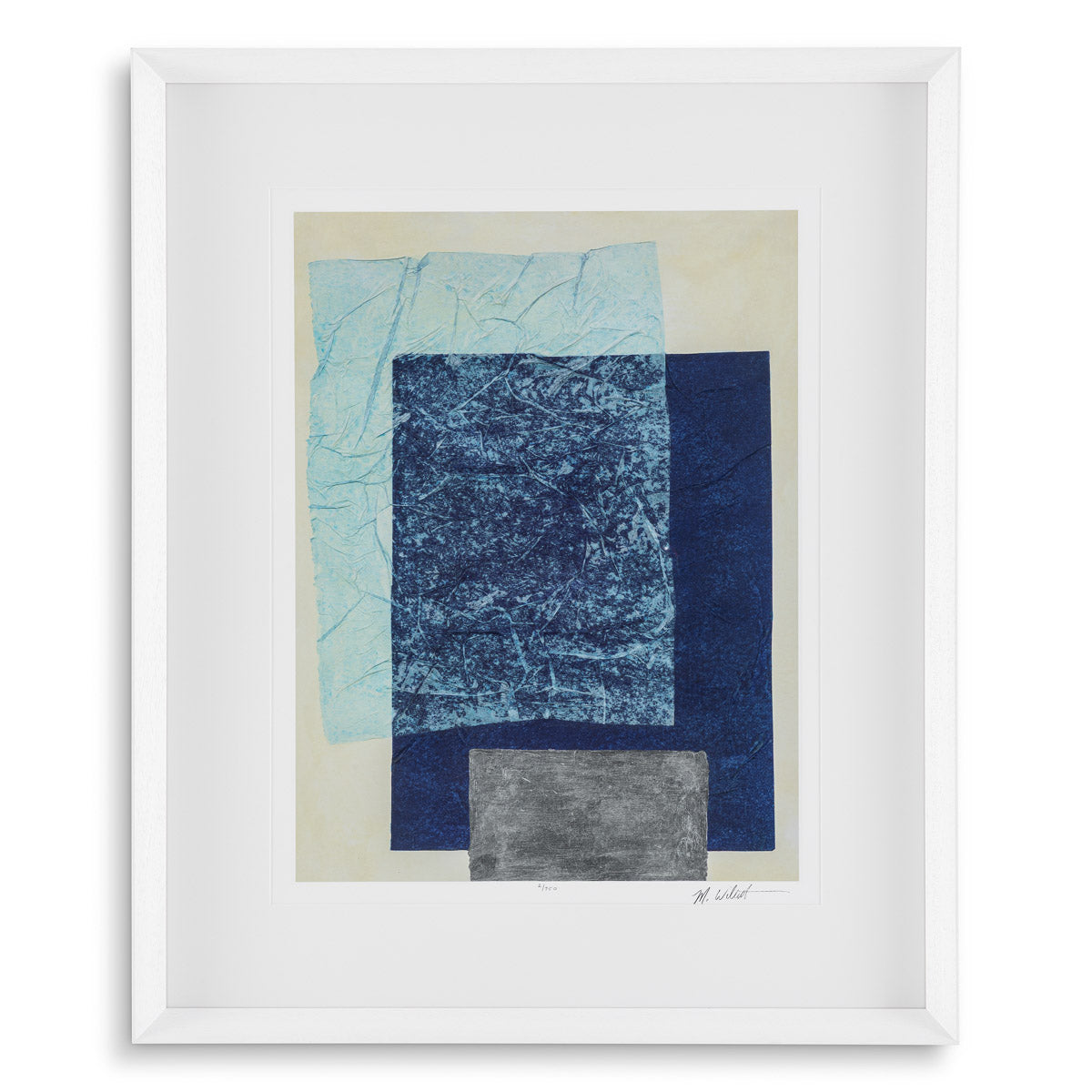 Angled view of Prints Paper Colorfields by Michael Willett set of 2 showing proportions and detailing (Image 3)