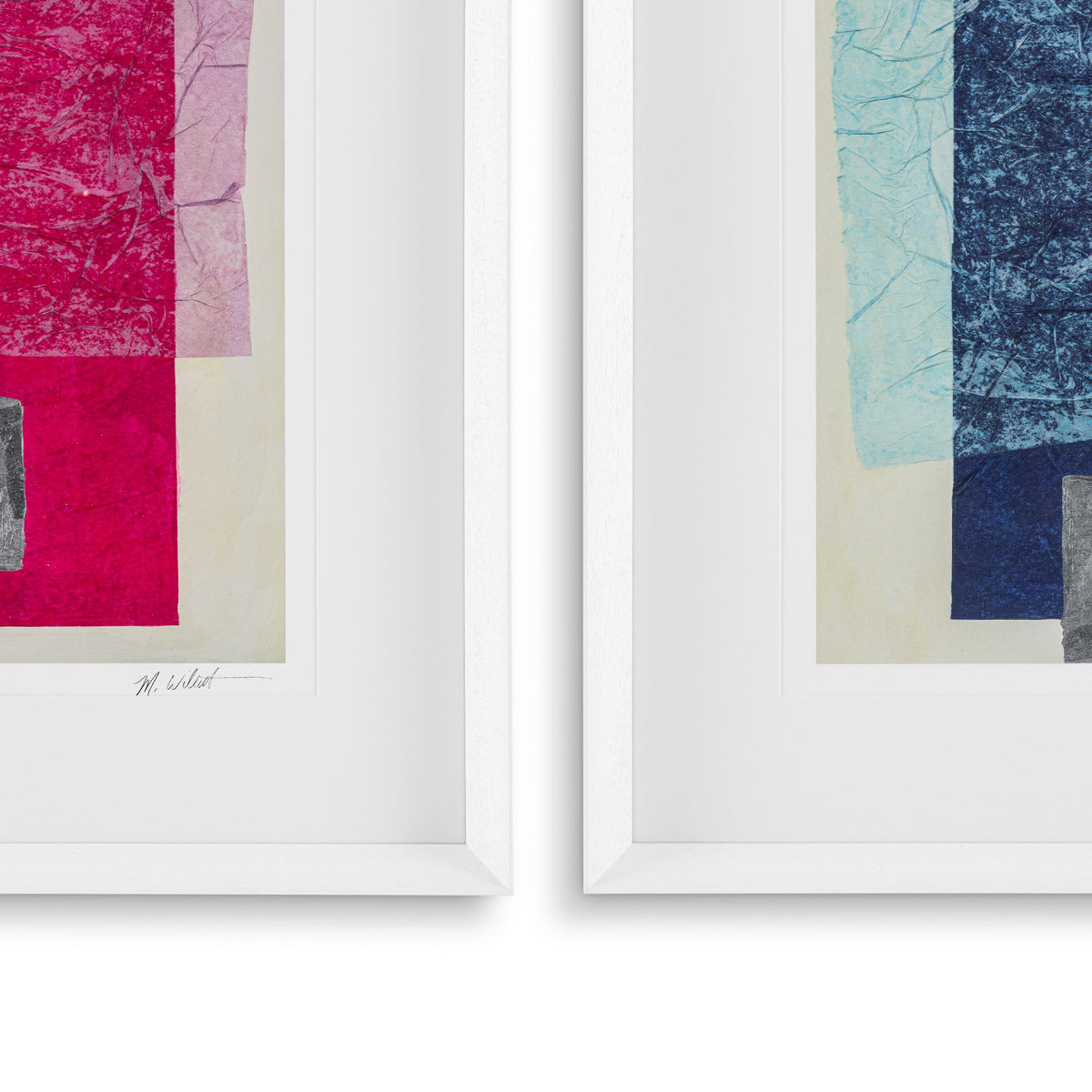 Alternate perspective of Prints Paper Colorfields by Michael Willett set of 2 — White Frame, Clear Glass finish (Image 6)