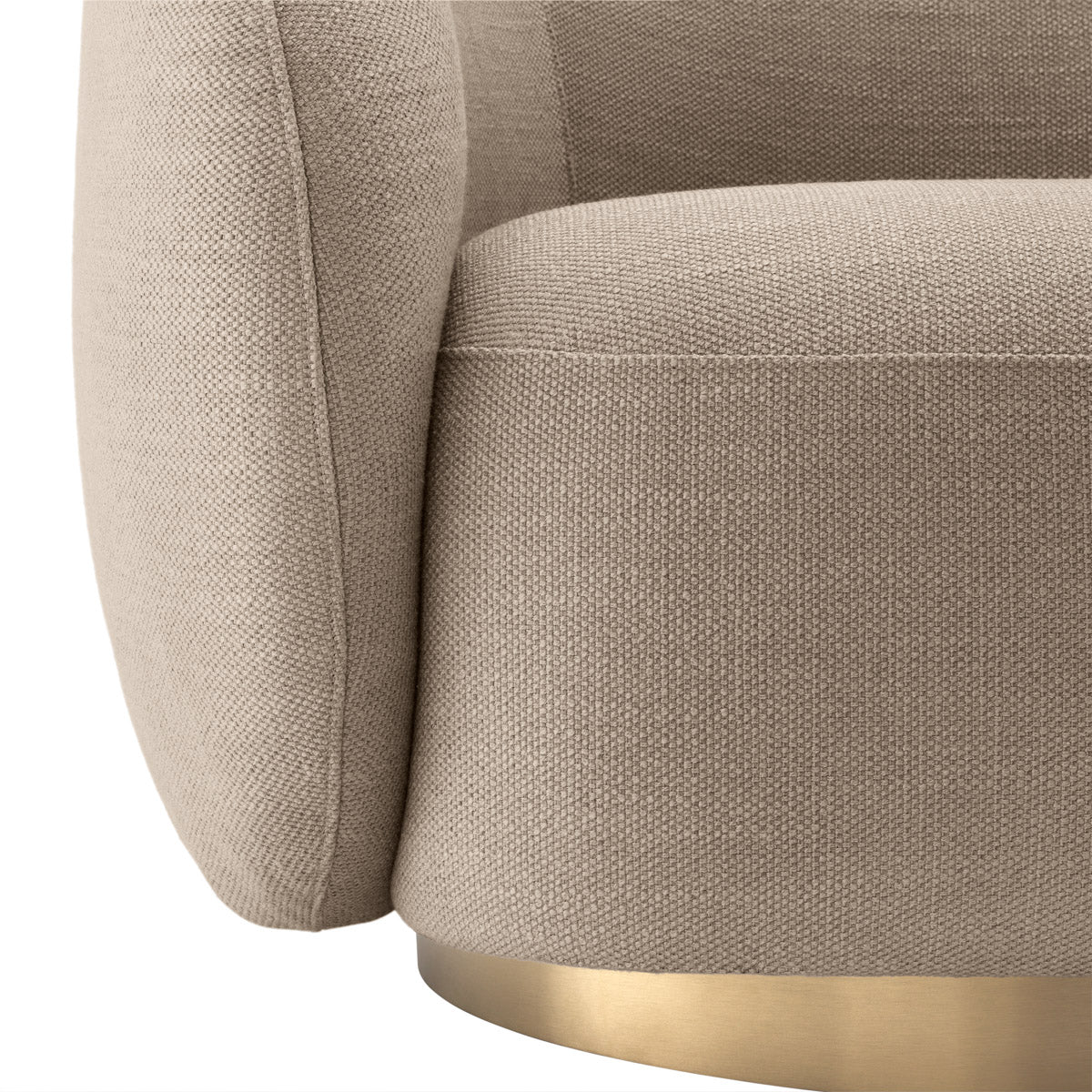 Packaging or detail view for Swivel Chair Brice — Brass, Viscose, Polyester & finish highlights (Image 7)