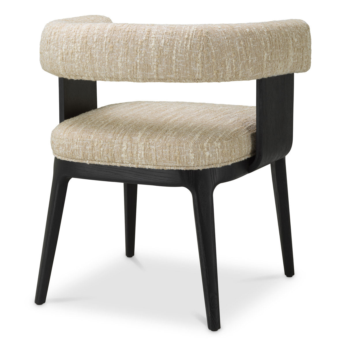 Dining Chair Dubois by Eichholtz in a styled setting — Black Oak Veneer, Bouclé Sonata Cream (Image 4)