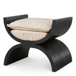 Eichholtz Stool Claybourne — Black Oak Veneer, Bouclé Sonata Cream hero image (Image 1)