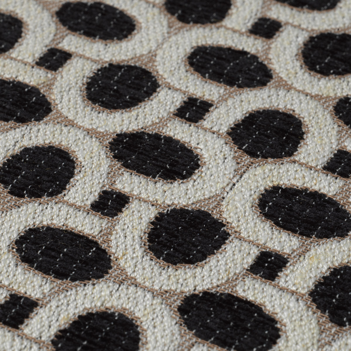 Close-up of Dining Chair Dubois highlighting Viscose, Linen, Polyester and Black Oak Veneer, Sunbeam Black (Image 2)