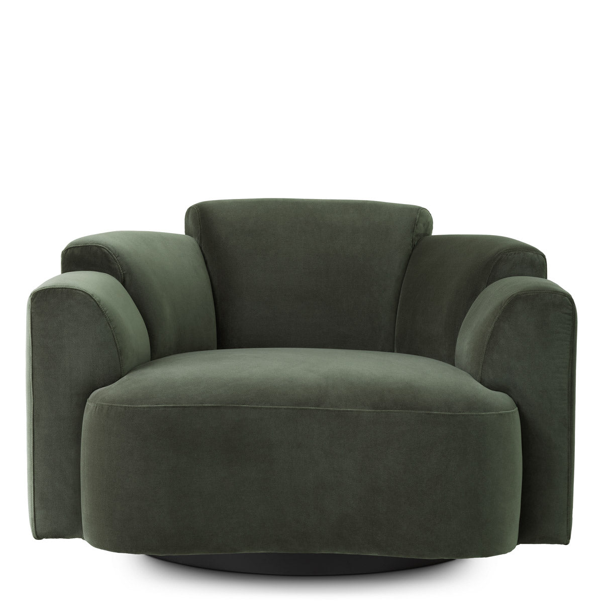 Close-up of Swivel Chair Marbella highlighting Polyester and Torrin Green Velvet (Image 2)