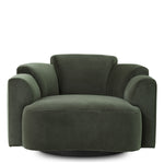 Close-up of Swivel Chair Marbella highlighting Polyester and Torrin Green Velvet (Image 2)