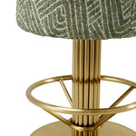 Alternate perspective of Bar Stool Carleton — Brushed Brass, Camari Green, Swivel Base finish (Image 6)