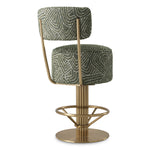 Detail shot of Bar Stool Carleton with back craftsmanship — Brass, Viscose, Linen, Polyester, Acrylic accents (Image 5)