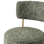 Alternate perspective of Bar Stool Carleton with back — Brushed Brass, Camari Green, Swivel Base finish (Image 6)