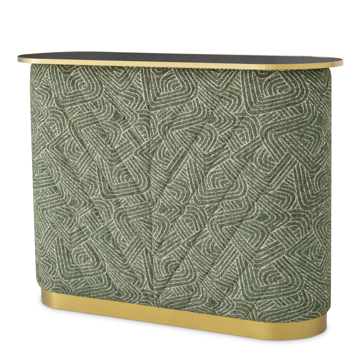 Eichholtz Bar Matthew — Brushed Brass, Black Glass, Camari Green hero image (Image 1)