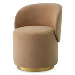Eichholtz Dining Chair Greer — Savona Camel, Brushed Brass Swivel Base hero image (Image 1)
