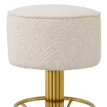 Alternate perspective of Bar Stool Carleton — Brushed Brass, Camari Cream, Swivel Base finish (Image 6)