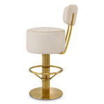 Packaging or detail view for Bar Stool Carleton with back — Brass, Viscose, Linen, Polyester, Acrylic & finish highlights (Image 7)
