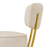 Lifestyle angle of Bar Stool Carleton with back with refined Brushed Brass, Camari Cream, Swivel Base tones (Image 8)