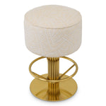 Detail shot of Counter Stool Carleton craftsmanship — Brass, Viscose, Linen, Polyester, Acrylic accents (Image 5)
