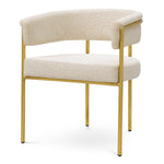 Eichholtz Dining Chair Gainsley — Brushed Brass, Axton Off-white hero image (Image 1)
