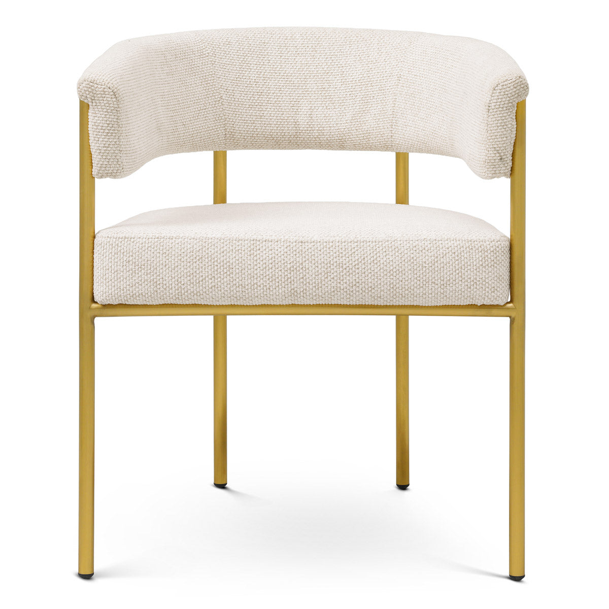Alternate perspective of Dining Chair Gainsley — Brushed Brass, Axton Off-white finish (Image 6)