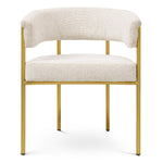 Alternate perspective of Dining Chair Gainsley — Brushed Brass, Axton Off-white finish (Image 6)