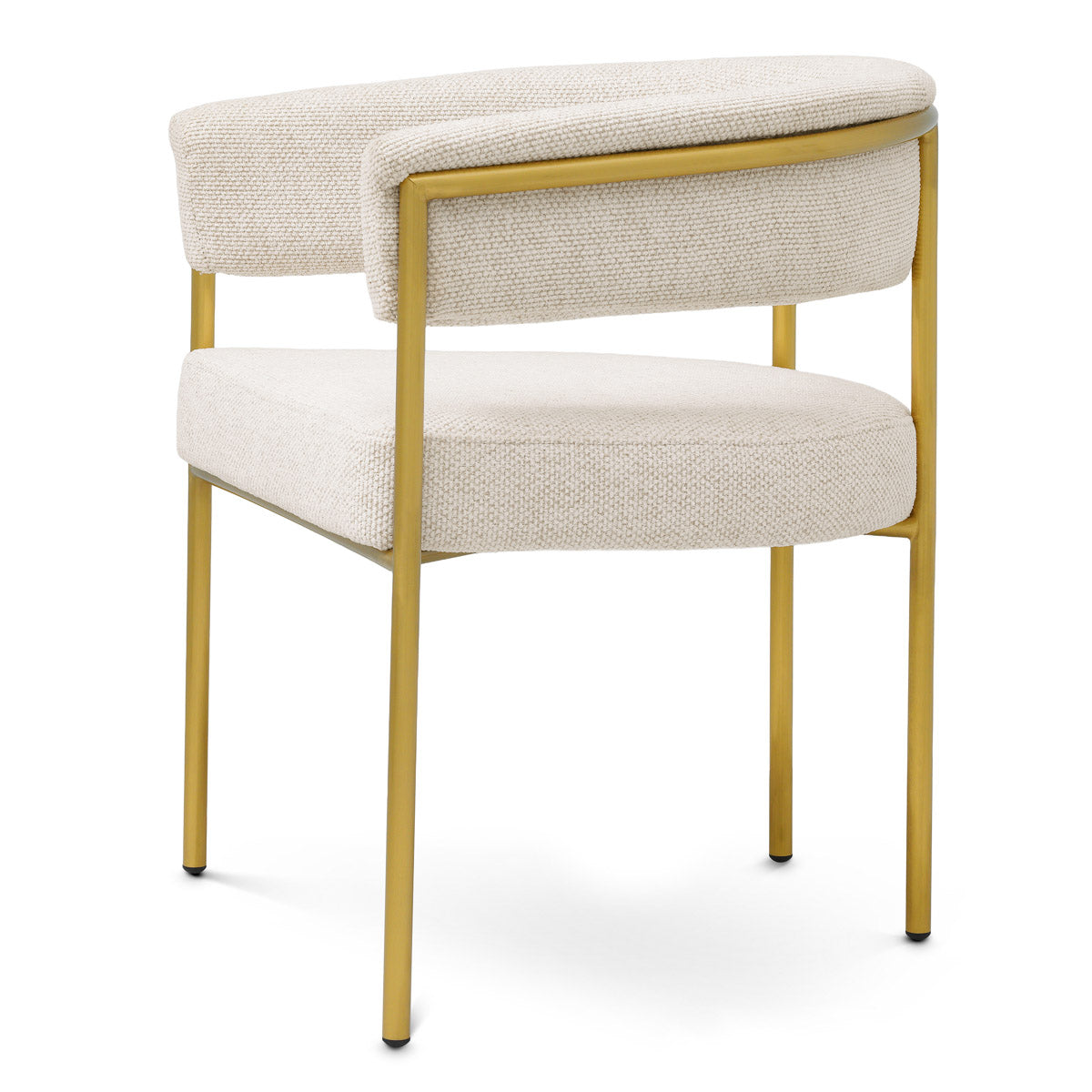 Lifestyle angle of Dining Chair Gainsley with refined Brushed Brass, Axton Off-white tones (Image 8)