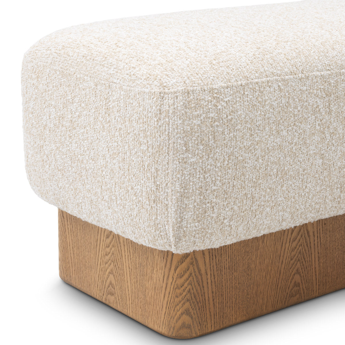 Close-up of Bench Colburn highlighting Polyester and Brown Veneer, Kempton Beige (Image 10)