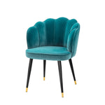Dining Chair Bristol Savona sea green velvet | black & brass finish legs 100% polyester Chairs & Sofas A113543 2