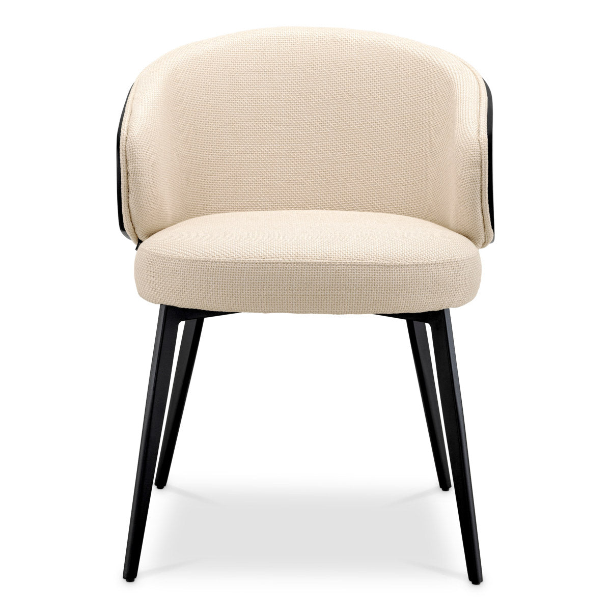 Dining Chair Camerota Scalea sand | black wooden back | black legs 100% polyester Chairs & Sofas A118570 3