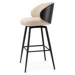 Bar Stool Camerota Scalea sand | black wooden back | black legs | swivel 100% polyester Chairs & Sofas A119050 6
