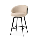 Counter Stool Camerota Scalea sand | black wooden back | black legs | swivel 100% polyester Chairs & Sofas A119051 12