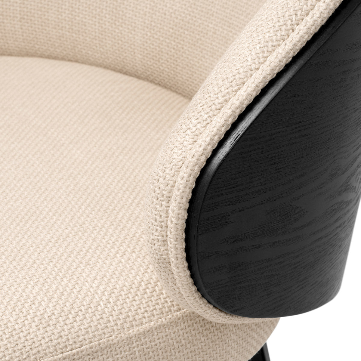 Counter Stool Camerota Scalea sand | black wooden back | black legs | swivel 100% polyester Chairs & Sofas A119051 7