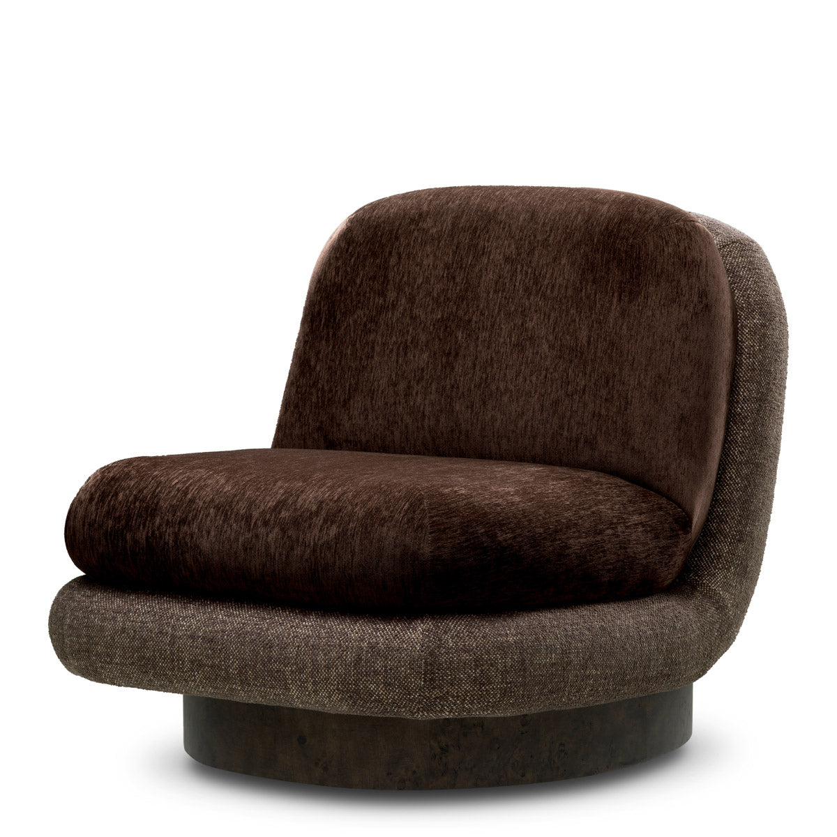 Chair Galiano Bayard brown | renato brown | black swivel base 100% polyester,51% recycled polyester | 49% polyester Chairs & Sofas A119301 2