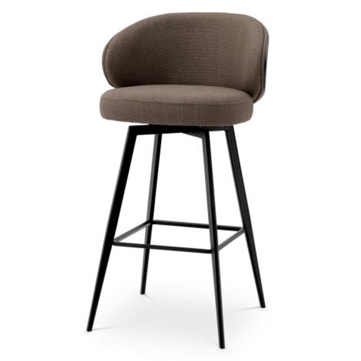 Bar Stool Camerota Scalea grey | black wooden back | black legs | swivel 100% polyester Chairs & Sofas A119537 15