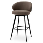 Bar Stool Camerota Scalea grey | black wooden back | black legs | swivel 100% polyester Chairs & Sofas A119537
