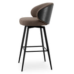 Bar Stool Camerota Scalea grey | black wooden back | black legs | swivel 100% polyester Chairs & Sofas A119537 4
