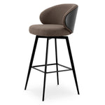 Bar Stool Camerota Scalea grey | black wooden back | black legs | swivel 100% polyester Chairs & Sofas A119537 6
