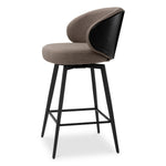 Counter Stool Camerota Scalea grey | black wooden back | black legs | swivel 100% polyester Chairs & Sofas A119538 4