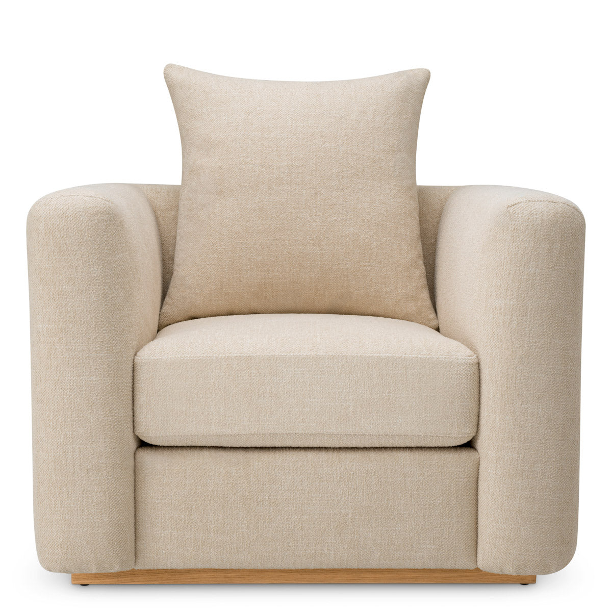 Chair Amadeo Natural oak veneer | renato ecru 51% recycled polyester | 49% polyester Chairs & Sofas A119568 4